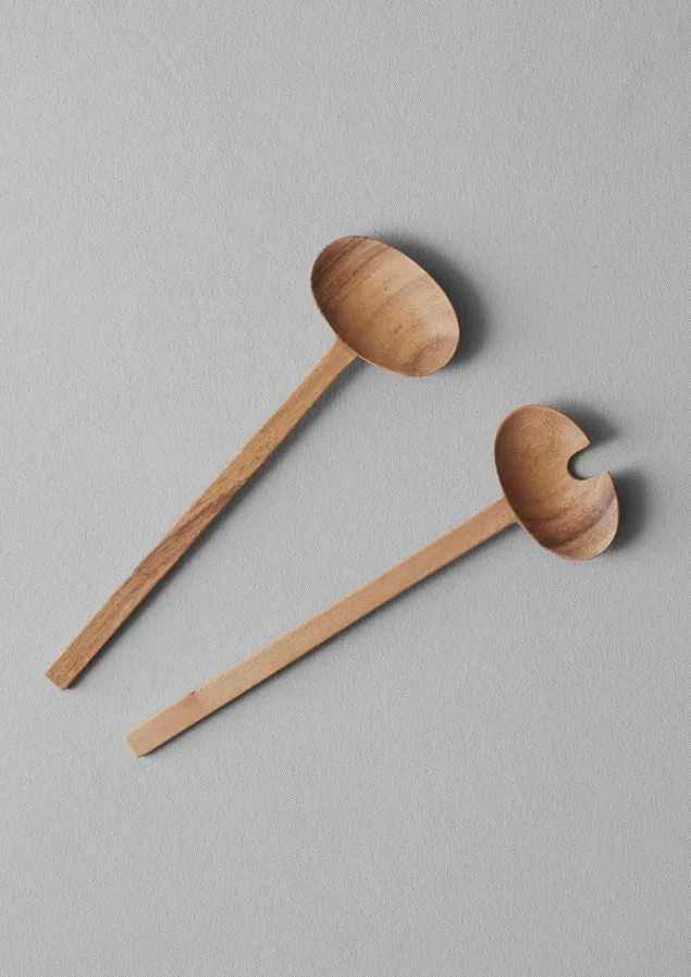 Kitchen | Tableware-TOAST Acacia Wood Salad Servers NaturalWood