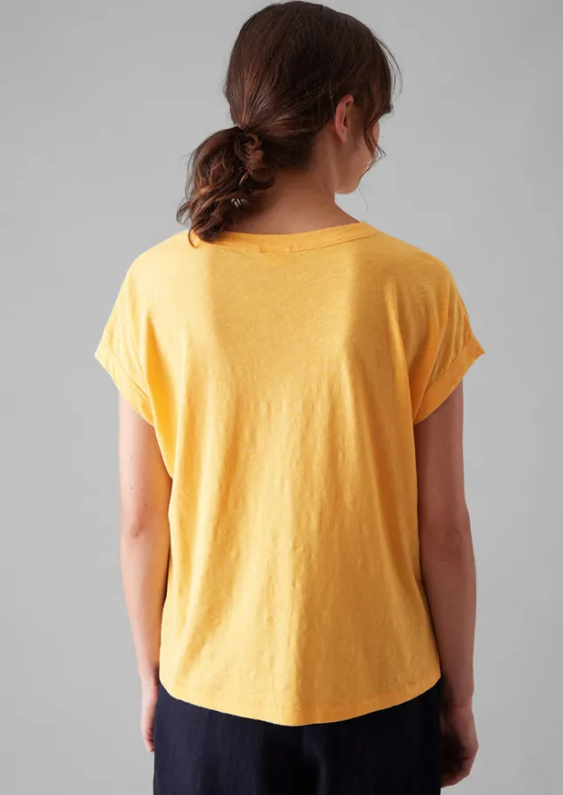 alda_organic_cotton_easy_tee_5.webp Jersey | Tops & Tees-TOAST Alda Organic Cotton Easy Tee Papaya