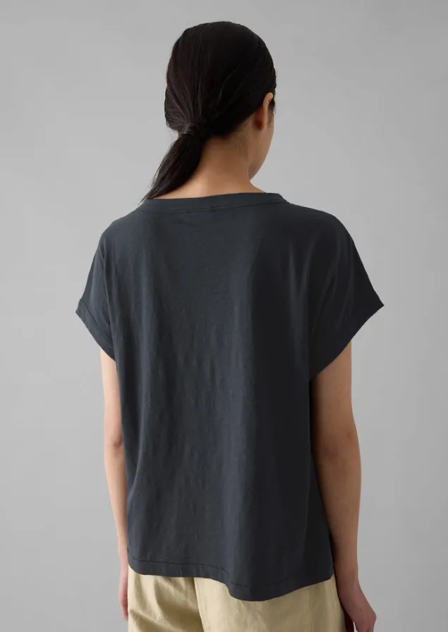 alda_organic_cotton_easy_tee_7.webp Jersey | Tops & Tees-TOAST Alda Organic Cotton Easy Tee Coal