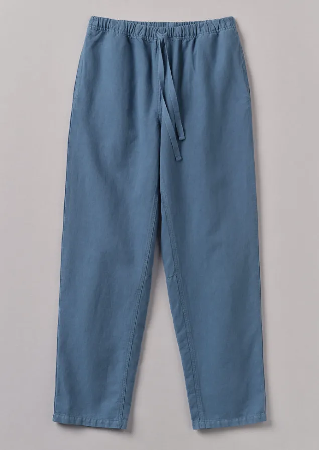 Workwear | Trousers-TOAST Alfie Garment Dyed Herringbone Trousers SlateBlue