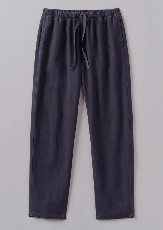 Trousers-TOAST Alfie Garment Dyed Linen Trousers Slate