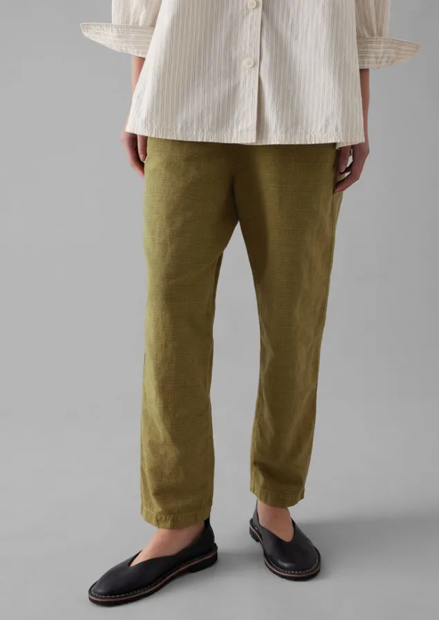 alix_cotton_check_trousers_10.webp Linen | Trousers-TOAST Alix Cotton Check Trousers GoldenOlive