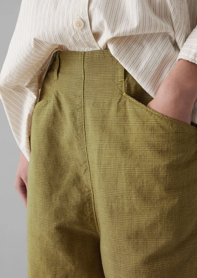 alix_cotton_check_trousers_11.webp Linen | Trousers-TOAST Alix Cotton Check Trousers GoldenOlive