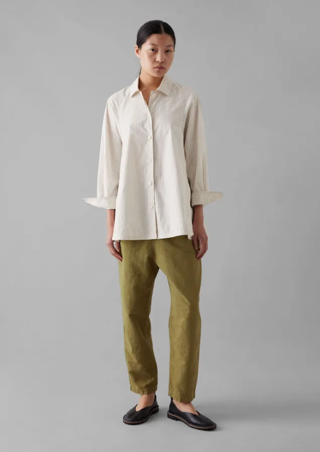 alix_cotton_check_trousers_12.webp Linen | Trousers-TOAST Alix Cotton Check Trousers GoldenOlive