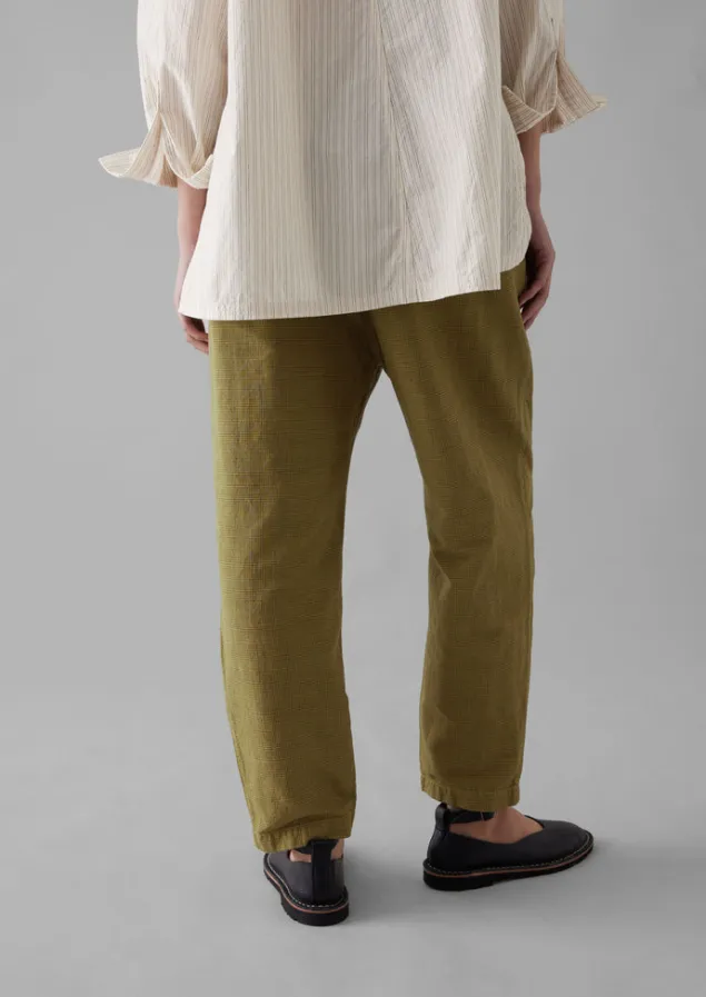 alix_cotton_check_trousers_6.webp Linen | Trousers-TOAST Alix Cotton Check Trousers GoldenOlive