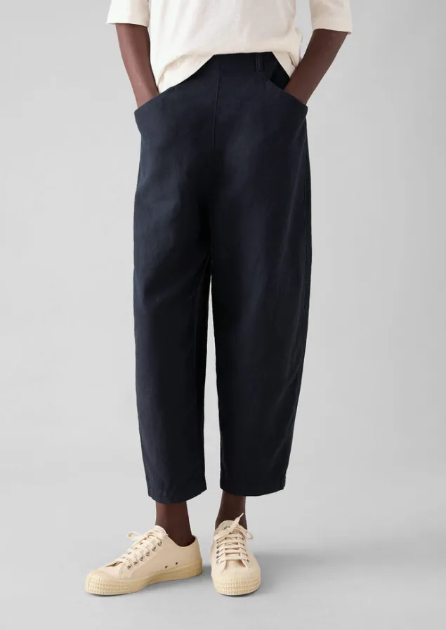 Linen | Trousers-TOAST Alix Cotton Linen Trousers SlateNavy