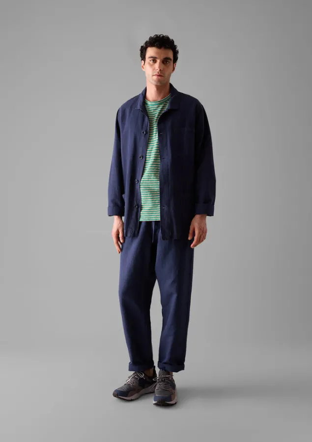 Workwear | Coats & Jackets-TOAST Arlo Garment Dyed Herringbone Jacket DarkIndigo