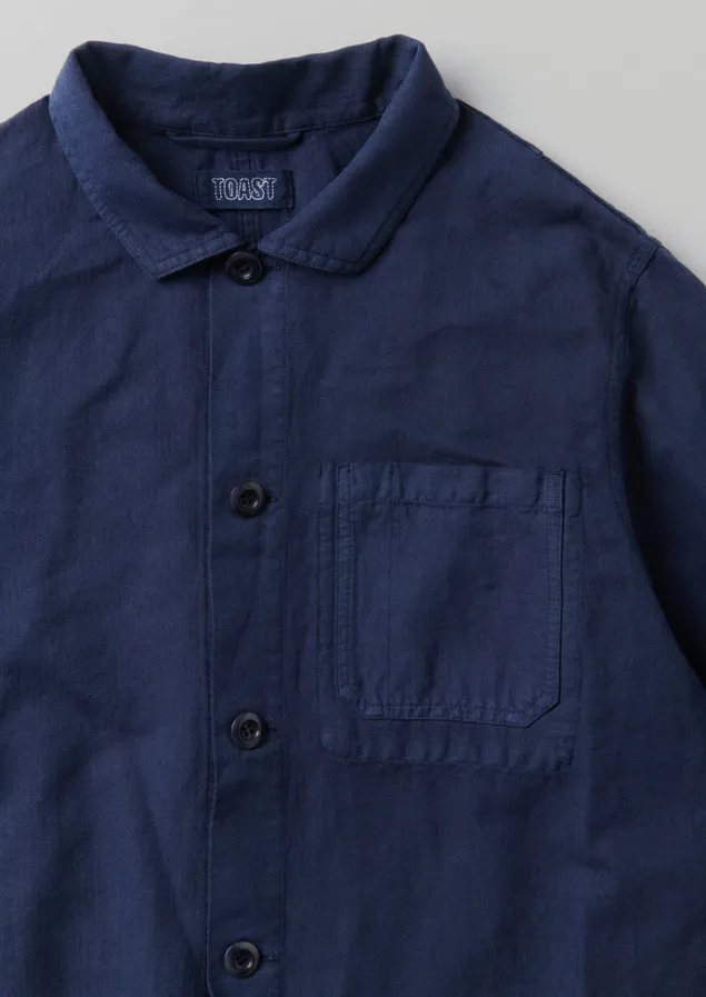 arlo_garment_dyed_herringbone_jacket_11.webp Workwear | Coats & Jackets-TOAST Arlo Garment Dyed Herringbone Jacket DarkIndigo