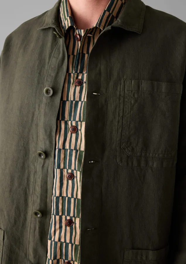 arlo_garment_dyed_herringbone_jacket_2-1.webp Workwear | Coats & Jackets-TOAST Arlo Garment Dyed Herringbone Jacket DarkMoss