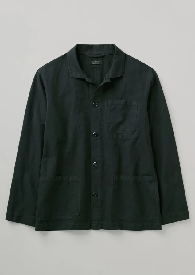 arlo_garment_dyed_herringbone_jacket_4-3.webp Workwear | Coats & Jackets-TOAST Arlo Garment Dyed Herringbone Jacket WashedBlack