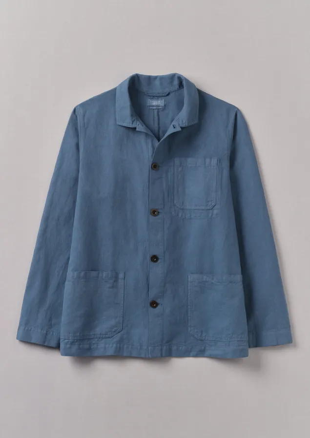 arlo_garment_dyed_herringbone_jacket_4.webp Workwear | Coats & Jackets-TOAST Arlo Garment Dyed Herringbone Jacket SlateBlue
