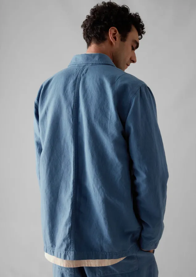 arlo_garment_dyed_herringbone_jacket_7.webp Workwear | Coats & Jackets-TOAST Arlo Garment Dyed Herringbone Jacket SlateBlue