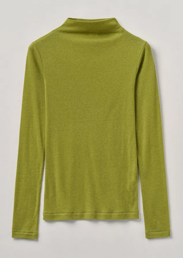 Jersey | Tops & Tees-TOAST Aster Wool Lyocell High Neck Tee Pea