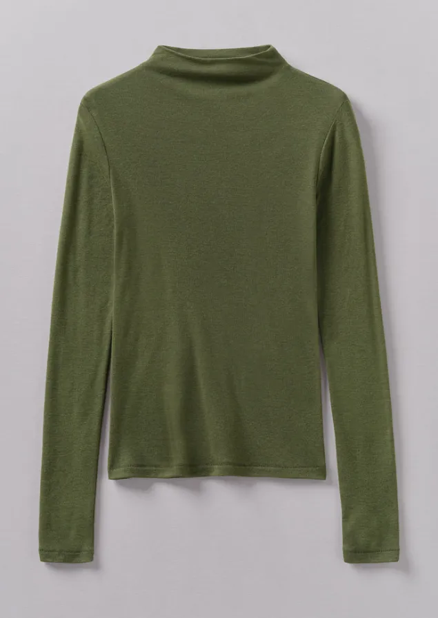 Jersey | Tops & Tees-TOAST Aster Wool Lyocell High Neck Tee Artichoke