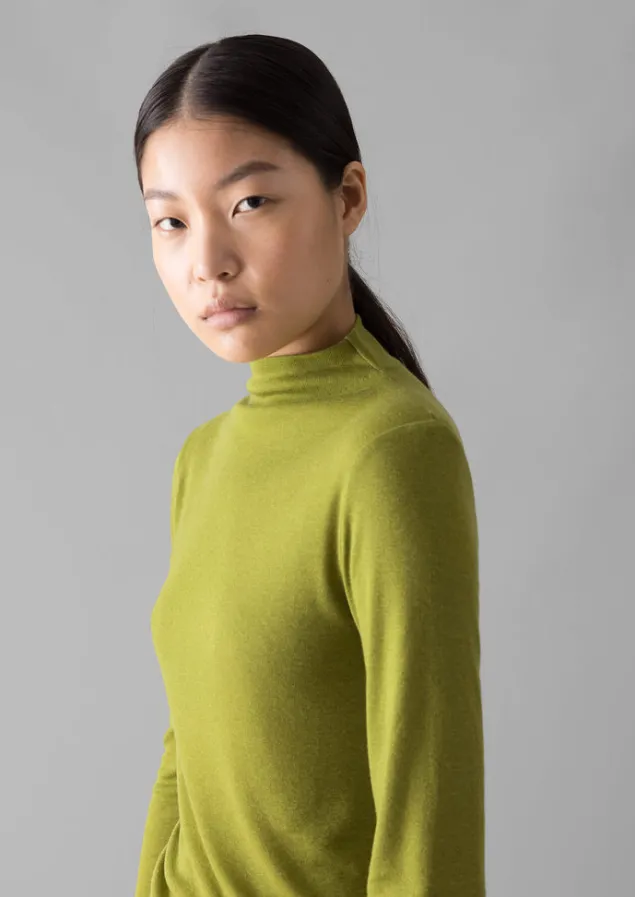 aster_wool_lyocell_high_neck_tee_2-1.webp Jersey | Tops & Tees-TOAST Aster Wool Lyocell High Neck Tee Pea