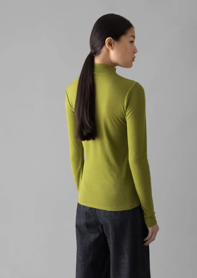 aster_wool_lyocell_high_neck_tee_6.webp Jersey | Tops & Tees-TOAST Aster Wool Lyocell High Neck Tee Pea
