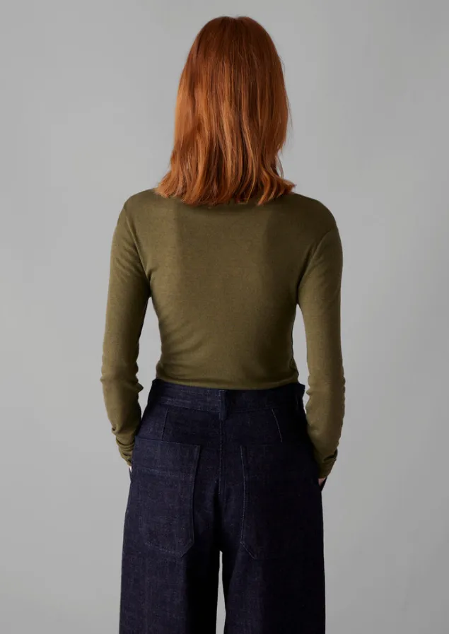 aster_wool_lyocell_high_neck_tee_8-2.webp Jersey | Tops & Tees-TOAST Aster Wool Lyocell High Neck Tee Artichoke