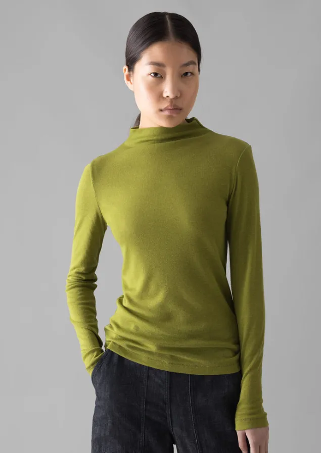aster_wool_lyocell_high_neck_tee_8.webp Jersey | Tops & Tees-TOAST Aster Wool Lyocell High Neck Tee Pea