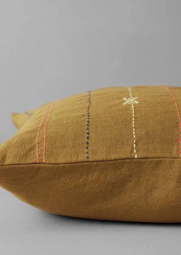 basri_hand_embroidered_cushion_cover_3.webp Textiles | Cushions & Covers-TOAST Basri Hand Embroidered Cushion Cover Olive