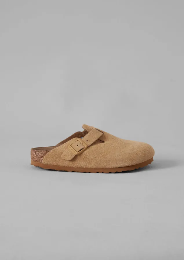 Shoes | Slippers-TOAST Birkenstock Boston Suede Clogs Latte