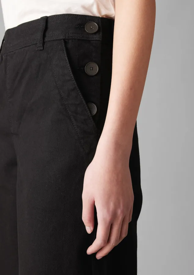 black_denim_side_button_trousers_2.webp Denim | Jeans-TOAST Denim Side Button Trousers Black
