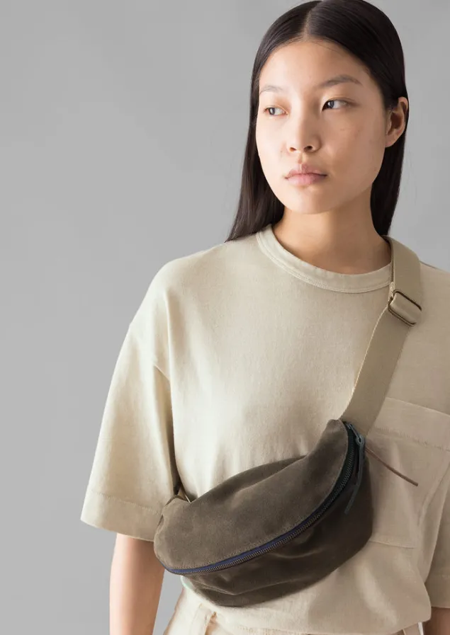 bleu_de_chauffe_suede_cross_body_bag_2.webp Bags & Belts-TOAST Bleu De Chauffe Suede Cross Body Bag Musk