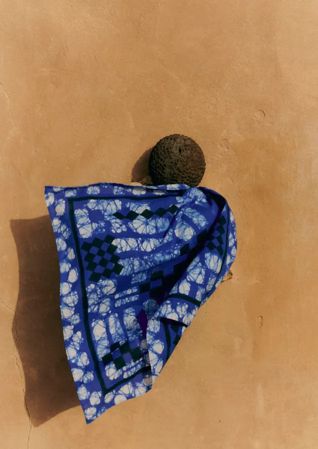 block_print_batik_bandana_4.webp Hats, Scarves & Gloves-TOAST Block Print Batik Bandana AzuriteBlue