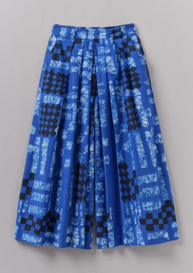 Skirts | Trousers-TOAST Block Print Batik Cotton Culottes AzuriteBlue