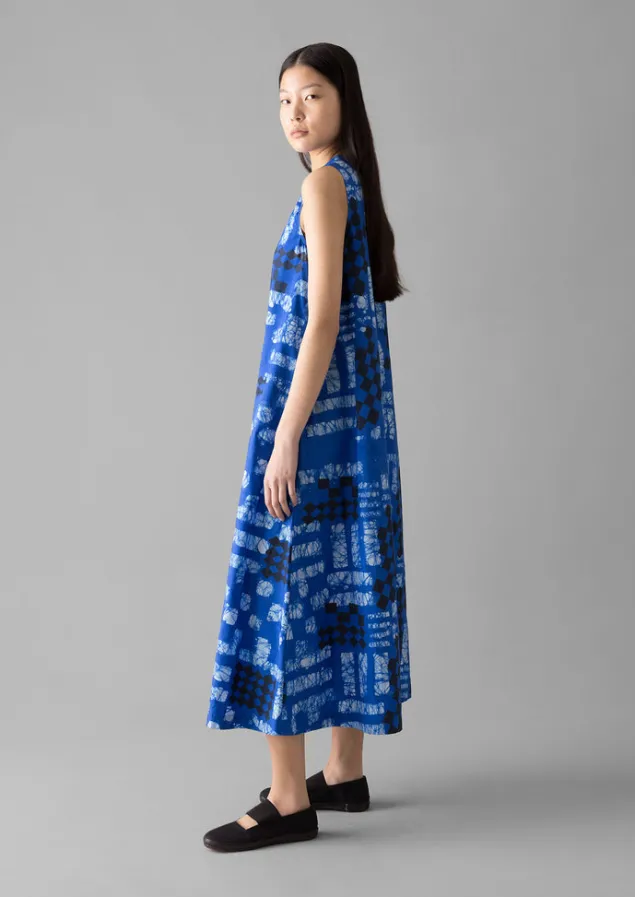 block_print_batik_poplin_dress_4.webp Dresses-TOAST Block Print Batik Poplin Dress AzuriteBlue