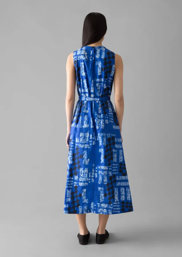 block_print_batik_poplin_dress_6.webp Dresses-TOAST Block Print Batik Poplin Dress AzuriteBlue