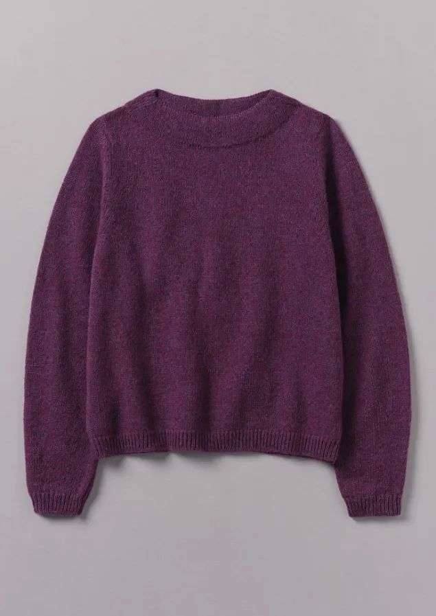 Knitwear-TOAST Boat Neck Wool Sweater Amethyst