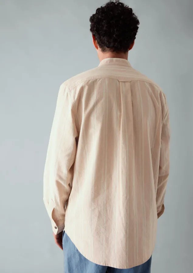 bold_stripe_grandad_shirt_3.webp Shirts-TOAST Bold Stripe Grandad Shirt DesertPink
