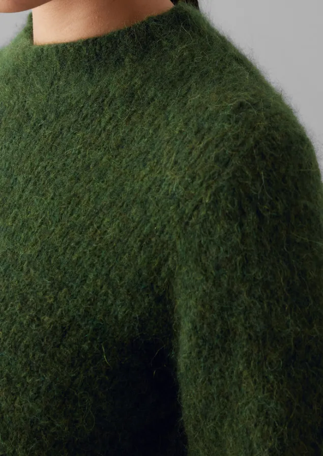 brushed_alpaca_high_neck_sweater_3-1.webp Knitwear-TOAST Brushed Alpaca High Neck Sweater MossGreen