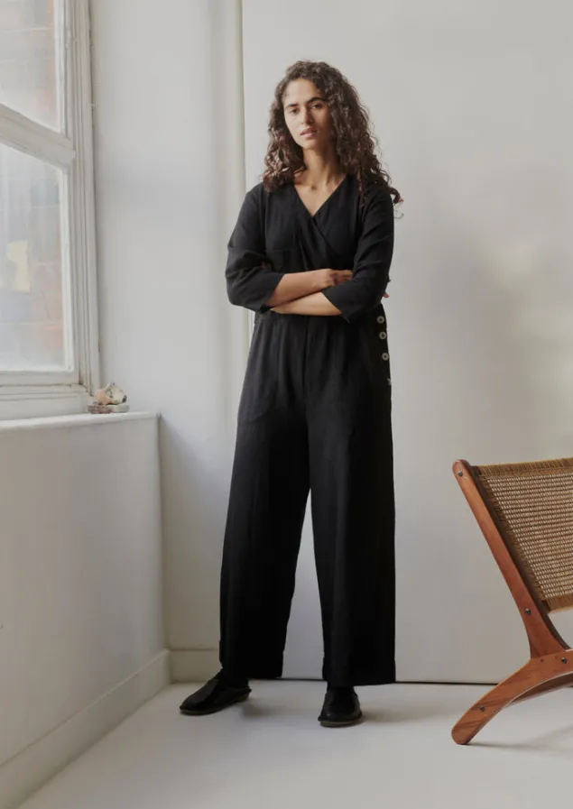 brushed_cotton_linen_herringbone_jumpsuit_13.webp Linen | Loungewear-TOAST Brushed Cotton Linen Herringbone Jumpsuit Slate