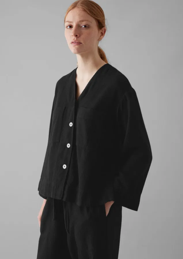 brushed_cotton_linen_herringbone_top_12.webp Linen | Loungewear-TOAST Brushed Cotton Linen Herringbone Top Slate