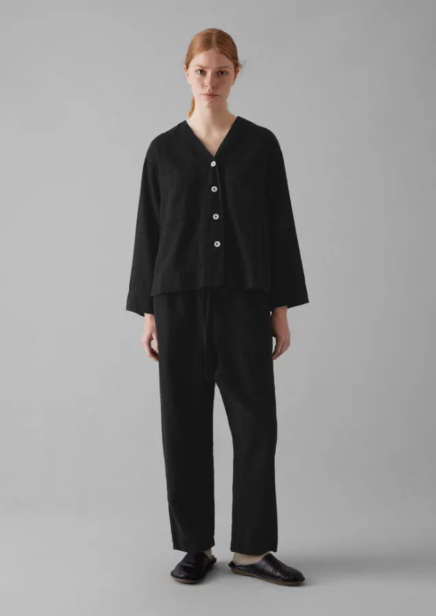 brushed_cotton_linen_herringbone_top_9.webp Linen | Loungewear-TOAST Brushed Cotton Linen Herringbone Top Slate