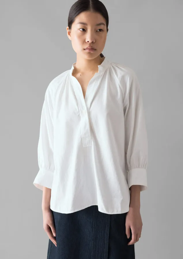 Shirts | Tops & Tees-TOAST Catrin Cotton Oxford Easy Shirt White