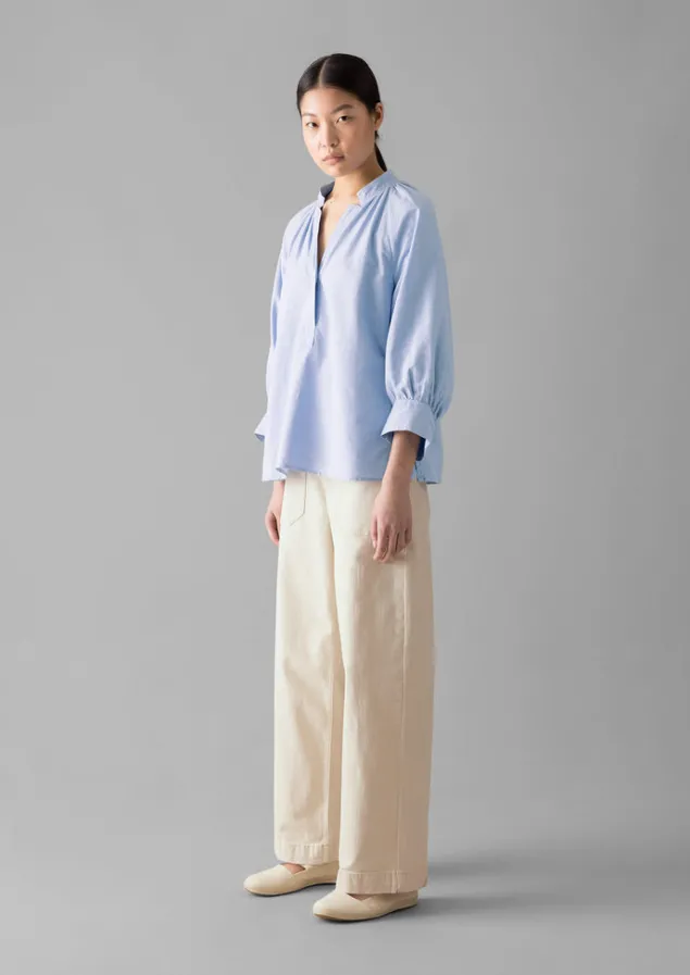 catrin_cotton_oxford_easy_shirt_2.webp Shirts | Tops & Tees-TOAST Catrin Cotton Oxford Easy Shirt Chambray