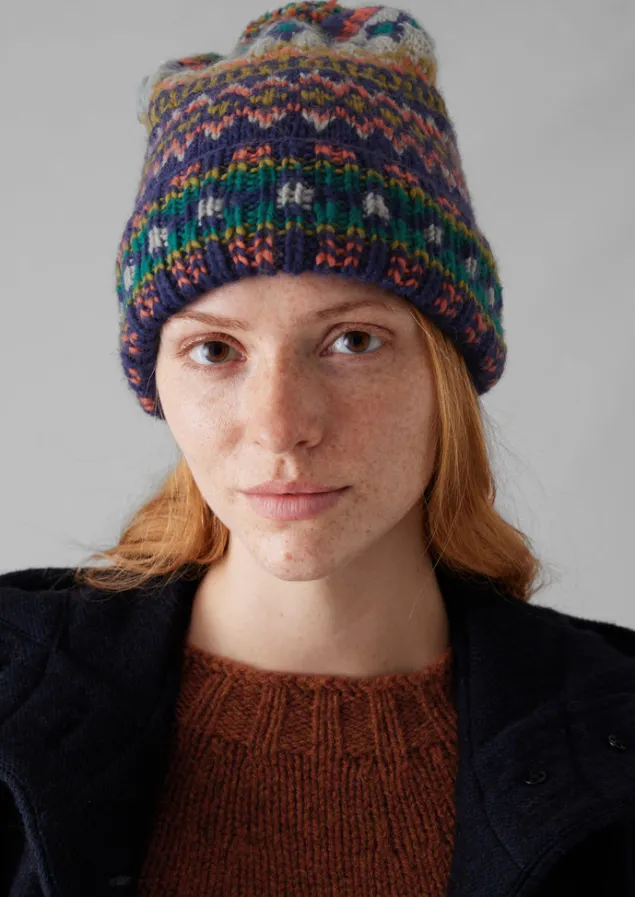 chamula_hand_knit_hat_1.webp Hats, Scarves & Gloves-TOAST Chamula Hand Knit Hat BlueMulti