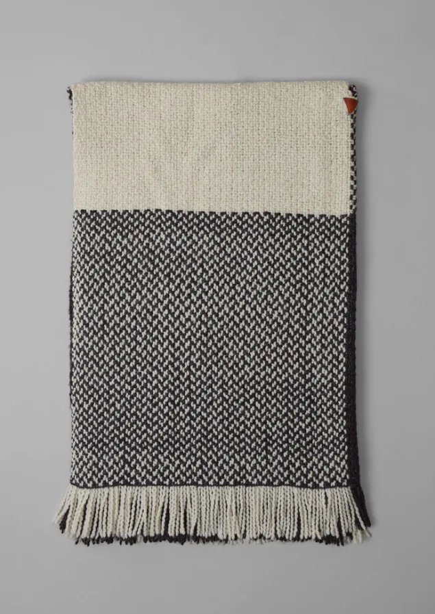 Hats, Scarves & Gloves | Knitwear-TOAST Check Merino Blend Wrap Slate/Ecru