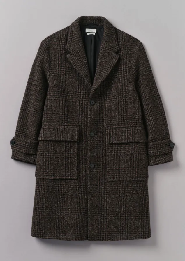 check_wool_overcoat_7.webp Coats & Jackets-TOAST Check Wool Overcoat BrownMarl