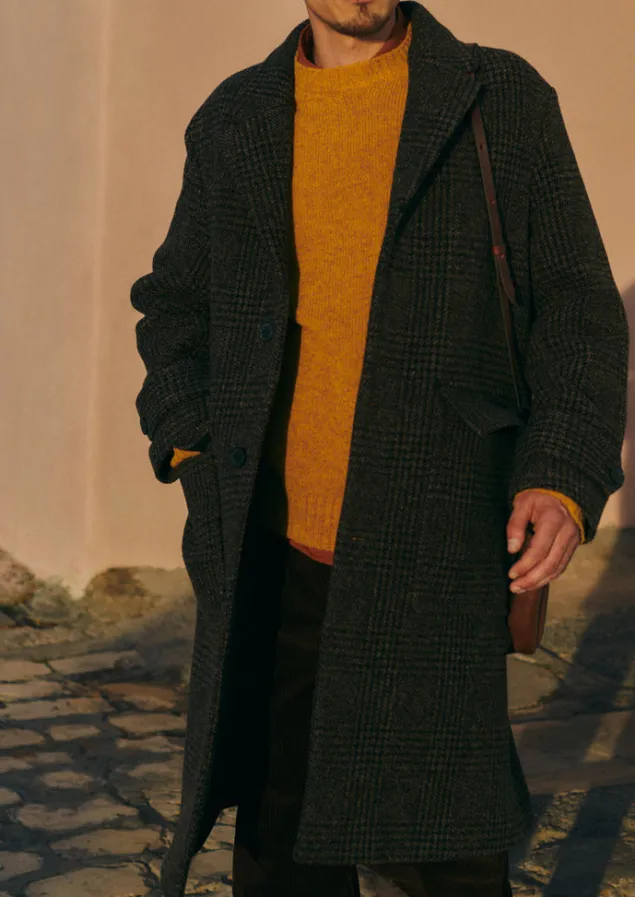 check_wool_overcoat_8.webp Coats & Jackets-TOAST Check Wool Overcoat BrownMarl