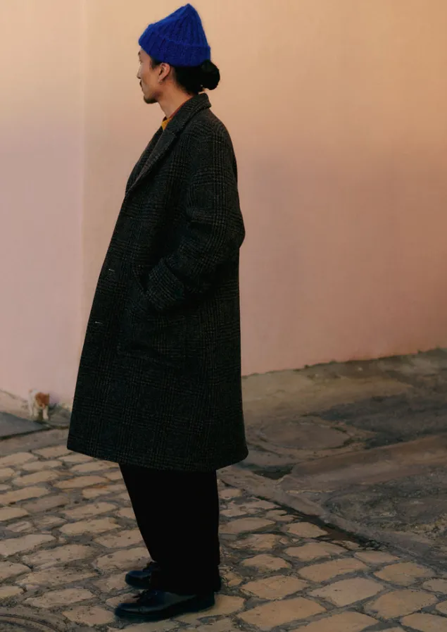 check_wool_overcoat_9.webp Coats & Jackets-TOAST Check Wool Overcoat BrownMarl