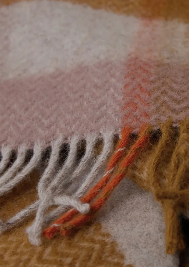 chevron_check_wool_blanket_7-1.webp Textiles | Blankets & Throws-TOAST Chevron Check Wool Blanket Caramel/Mauve