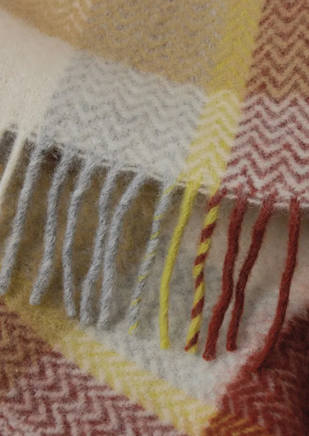 chevron_check_wool_blanket_9-1.webp Textiles | Blankets & Throws-TOAST Chevron Check Wool Blanket Celery/Rust