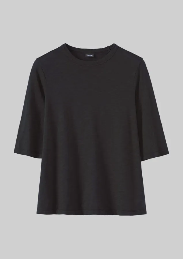 Jersey | Tops & Tees-TOAST Cleo Garment Dyed Organic Cotton Tee CarbonBlack