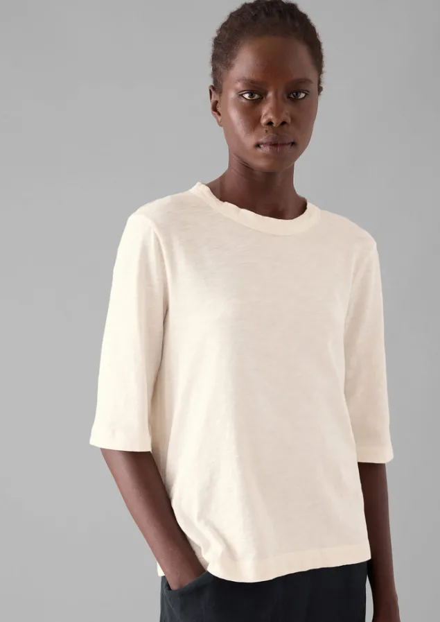 Jersey | Tops & Tees-TOAST Cleo Garment Dyed Organic Cotton Tee Chalk