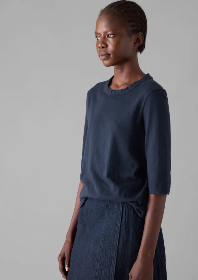 Jersey | Tops & Tees-TOAST Cleo Garment Dyed Organic Cotton Tee Indigo