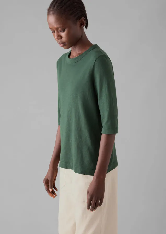 cleo_garment_dyed_organic_cotton_tee_6.webp Jersey | Tops & Tees-TOAST Cleo Garment Dyed Organic Cotton Tee MarbleGreen