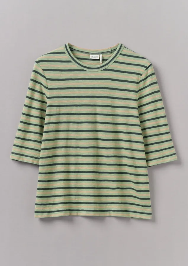 cleo_stripe_cotton_half_sleeve_tee_5.webp Jersey | Tops & Tees-TOAST Cleo Stripe Cotton Half Sleeve Tee Sage